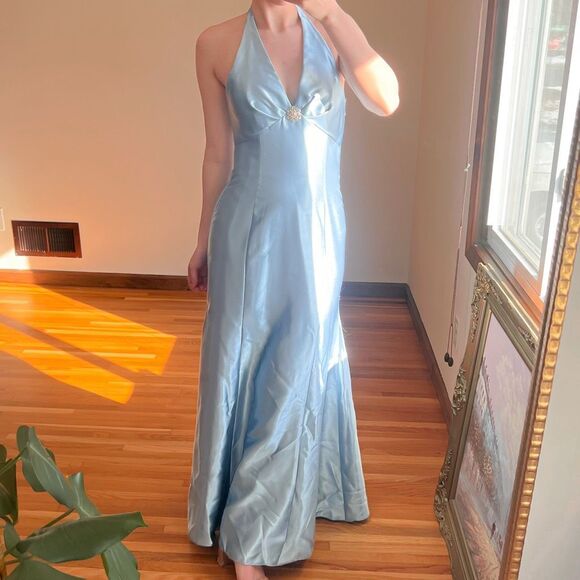 Vintage Jessica McClintock x Gunne Sax Satin Gown Size 5/6 - Picture 1 of 8